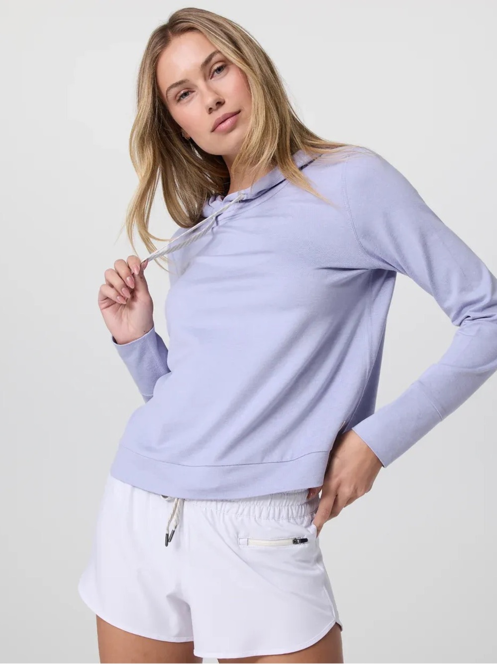 Vuori WOMEN'S HALO ESSENTIAL HOODIE Lavender Mist Heather ~ SZ Large ~ Like New